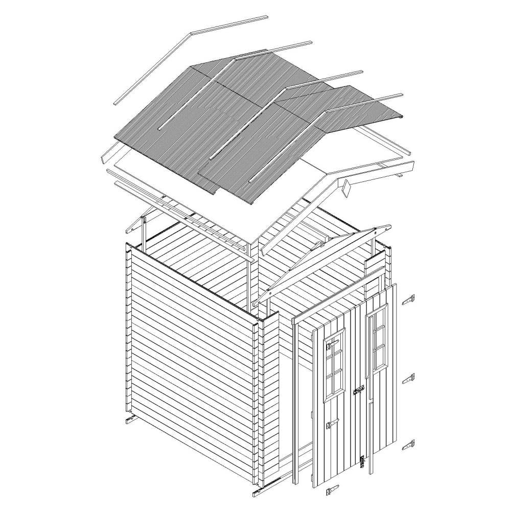 Wooden Garden Shed M367C - 180 x 130 cm
