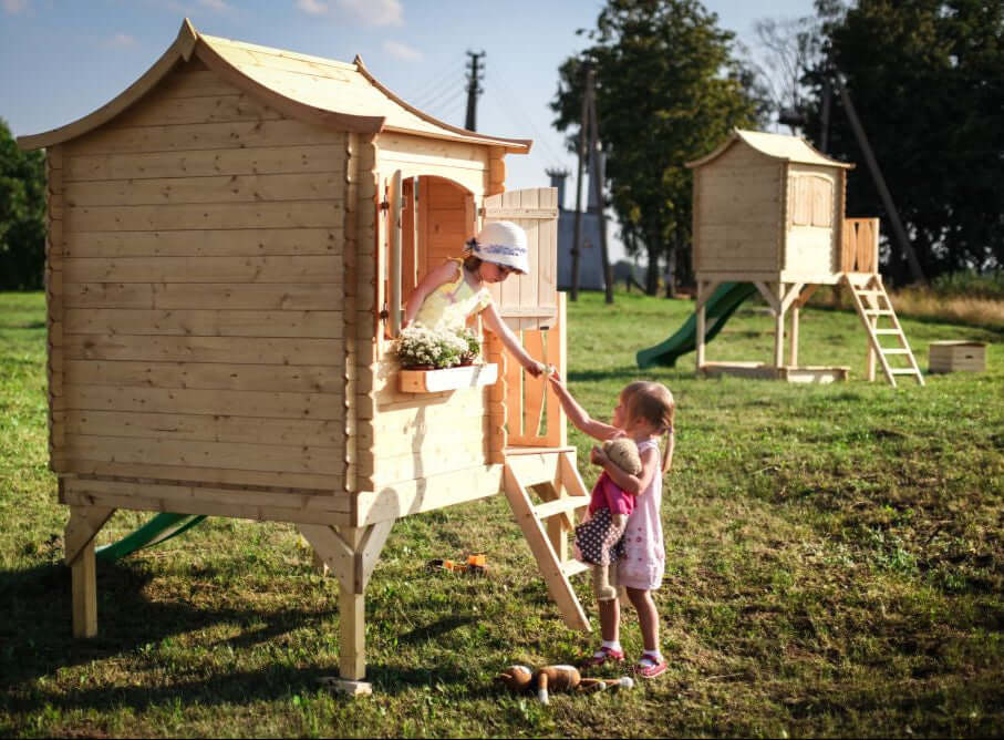 Wooden Children’s Playhouse with Slide M550A – 130 x 106 cm