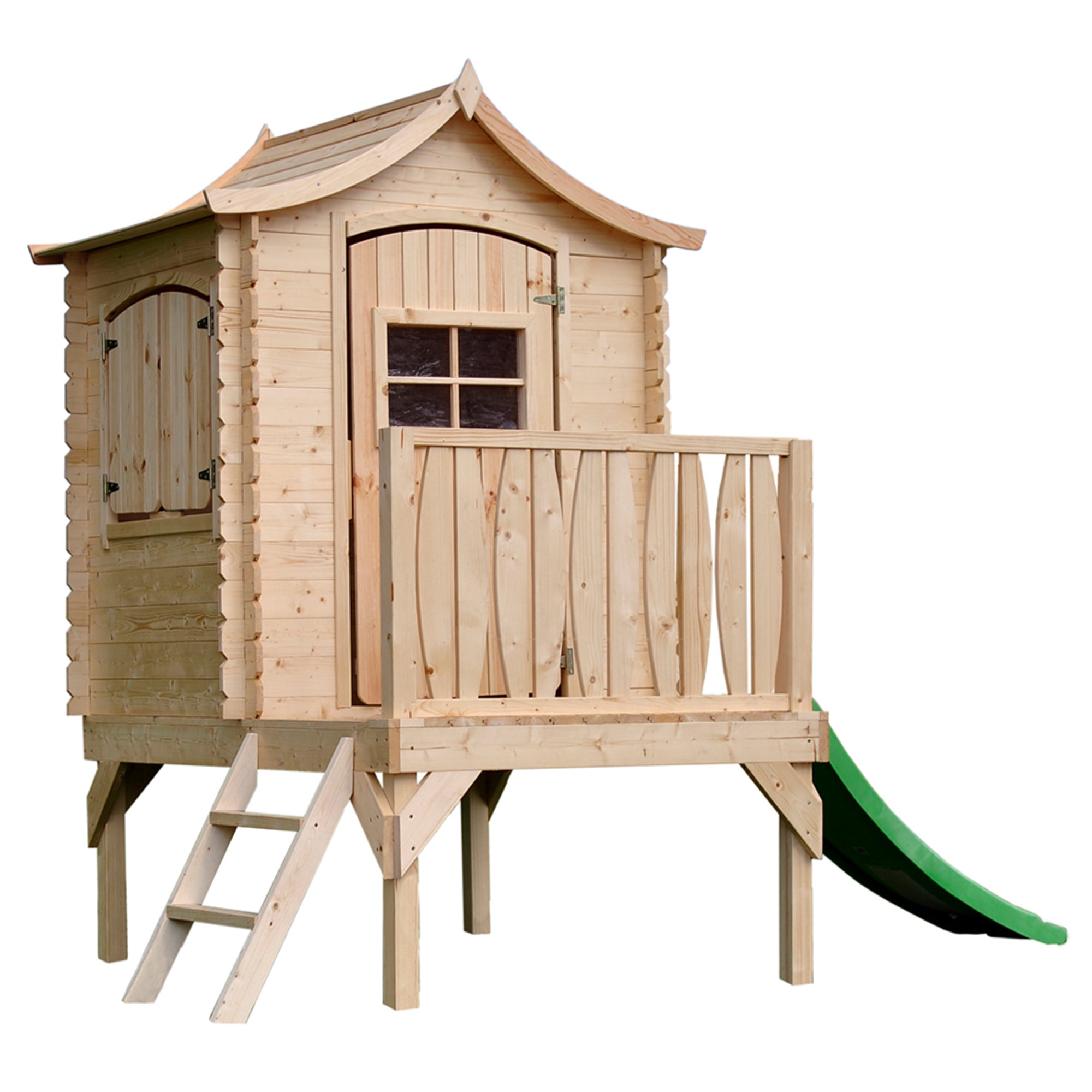 Wooden Children’s Playhouse with Slide M550A – 130 x 106 cm