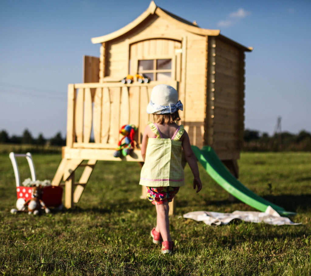 Wooden Children’s Playhouse with Slide M550A – 130 x 106 cm