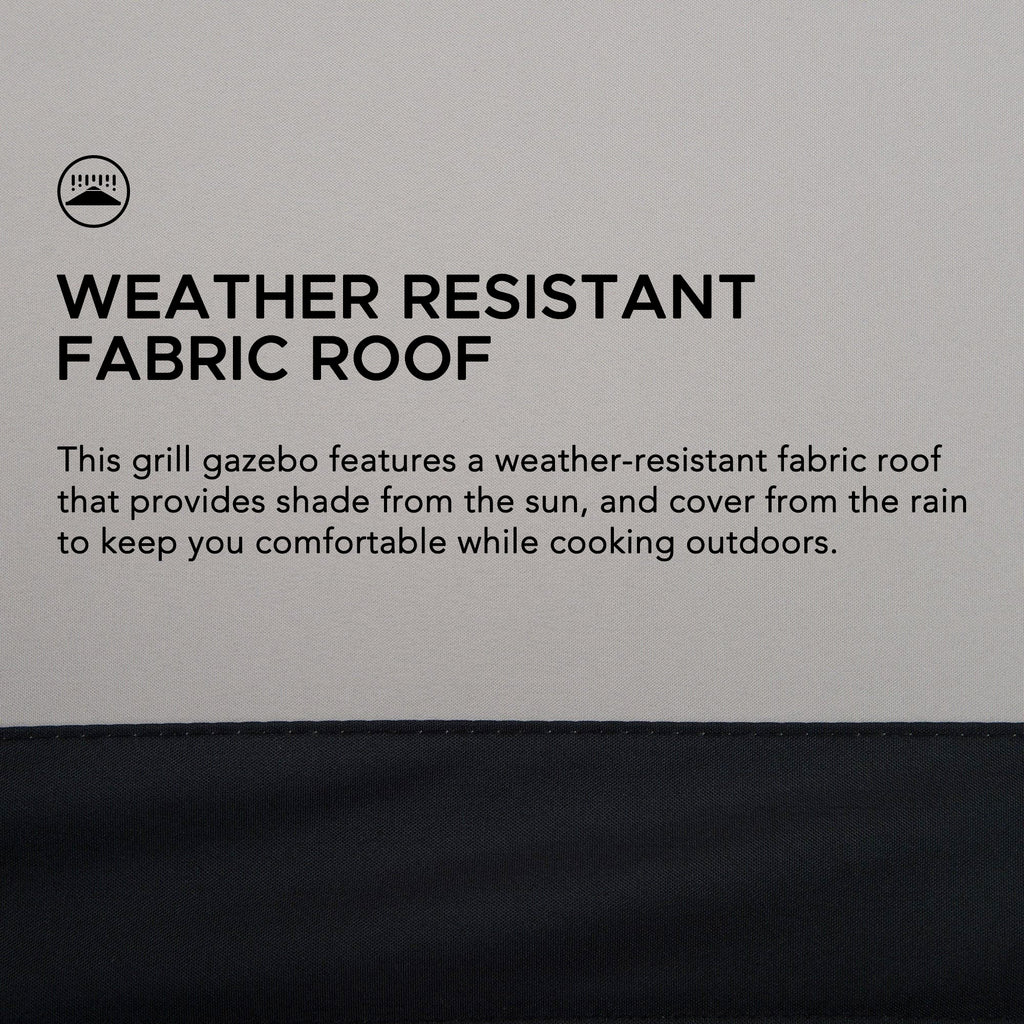 LINAS 152cm x 244cm Black Steel 2-tier Grill Gazebo