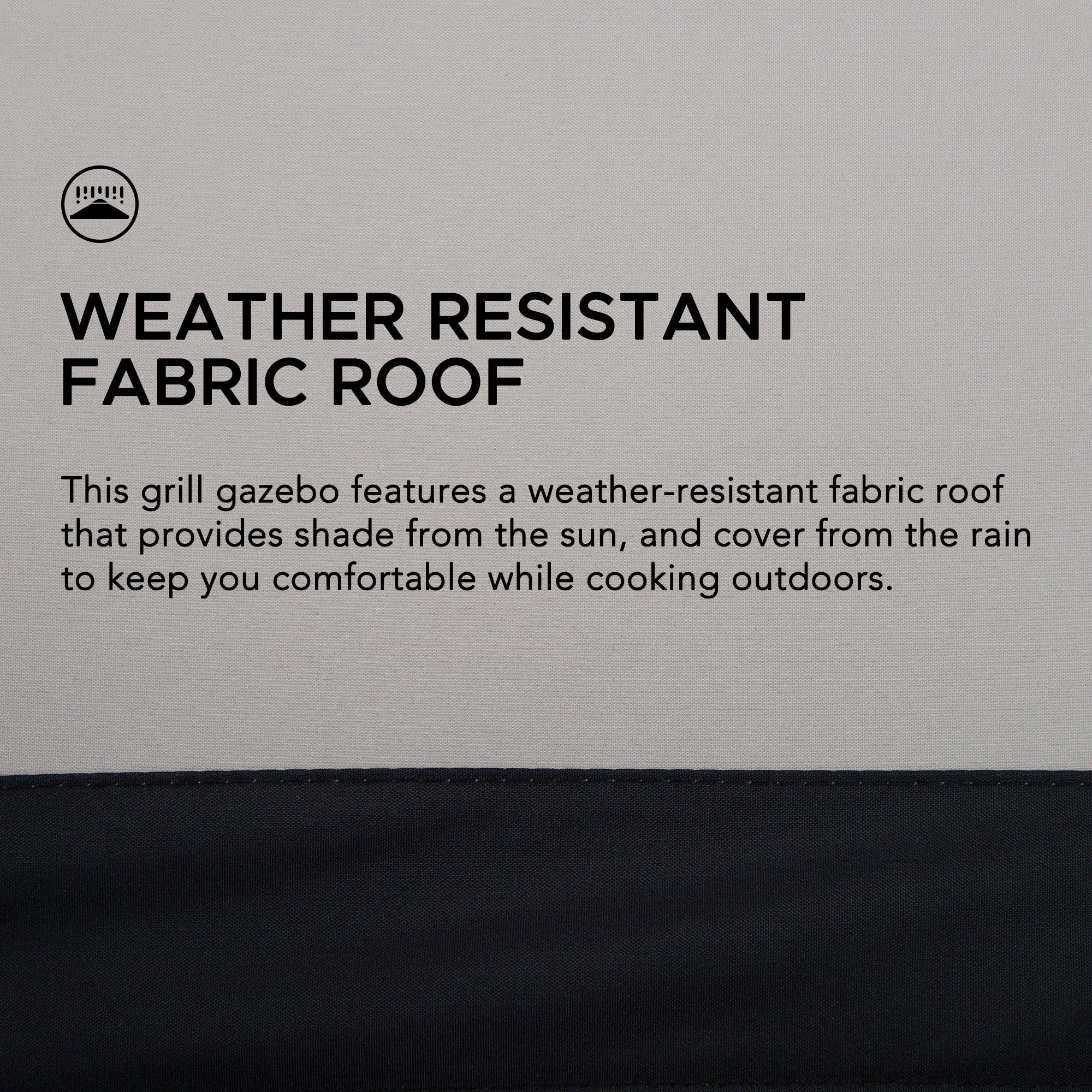 LINAS 152cm x 244cm Black Steel 2-tier Grill Gazebo