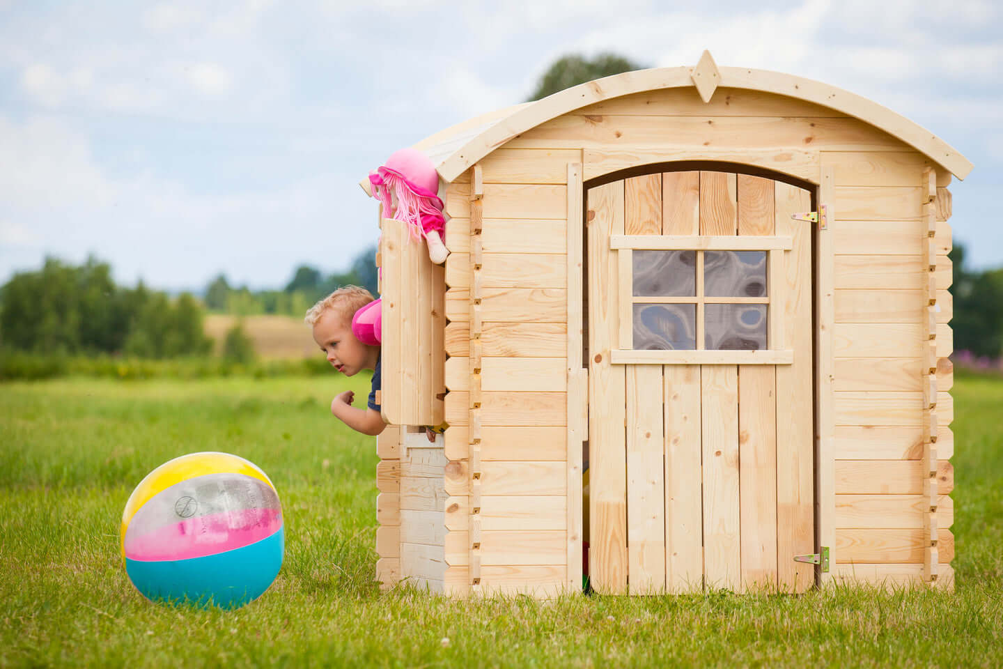 Wooden Playhouse for Kids M505 - 130 x 106 cm