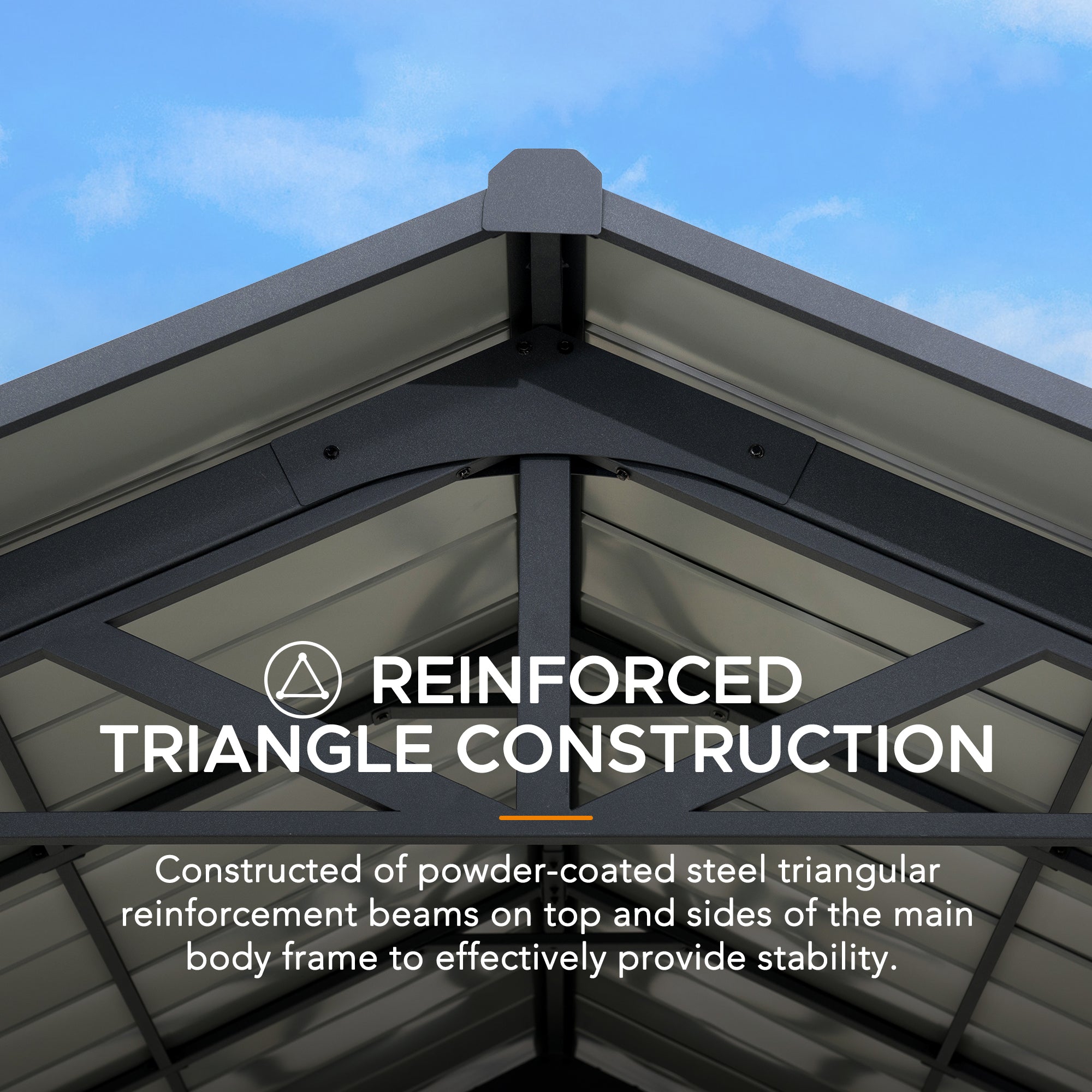 EIGER 367cm x 610cm Gray Steel Carport with Steel Hardtop - carport for boat