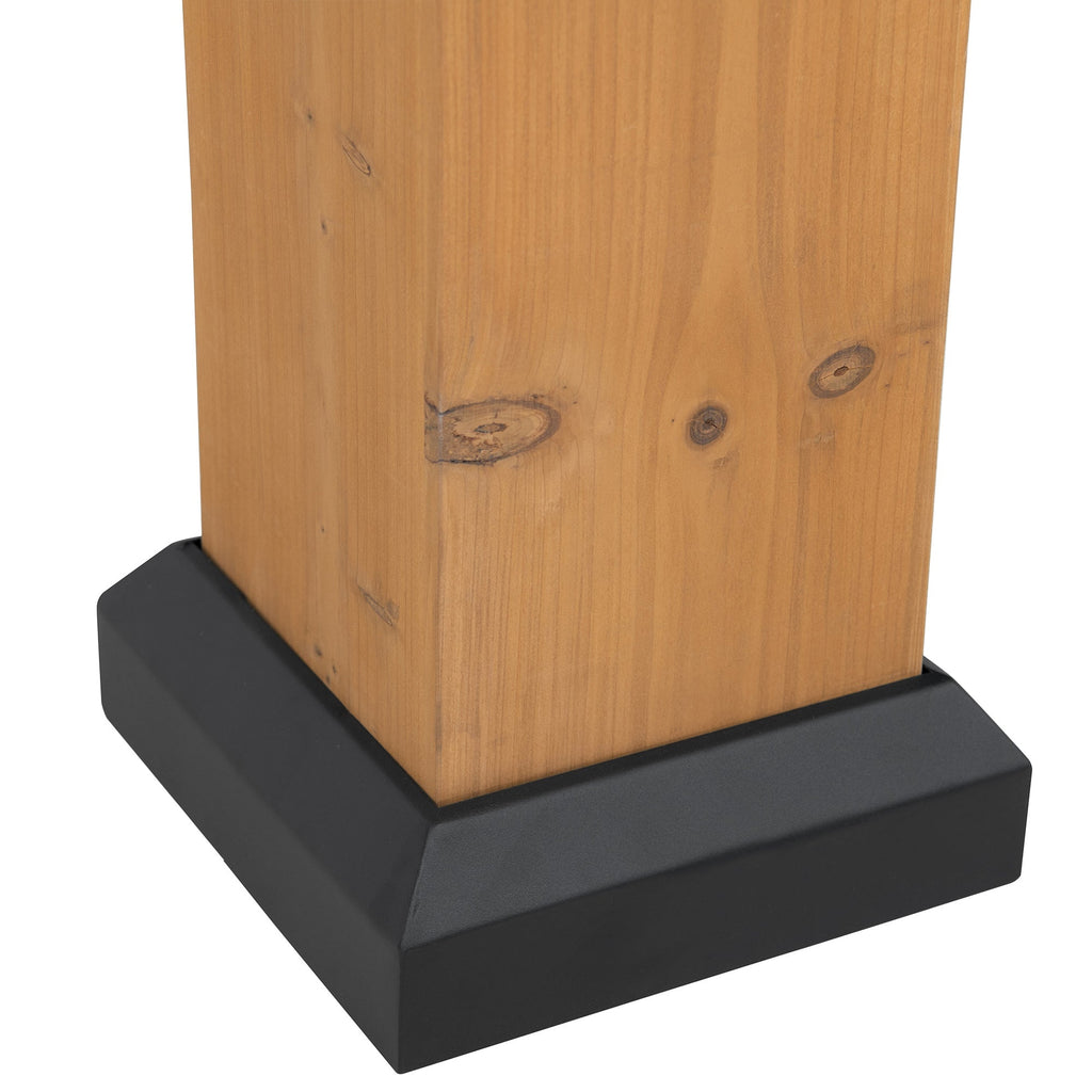 DIRAN 336cm x 603cm Cedar Wood Carport with Anthracite Steel Roof - bottom