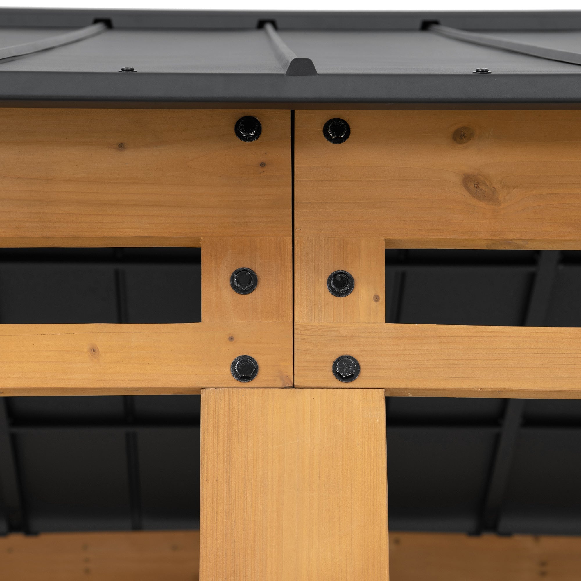 DIRAN 336cm x 603cm Cedar Wood Carport with Anthracite Steel Roof - pergola x auto