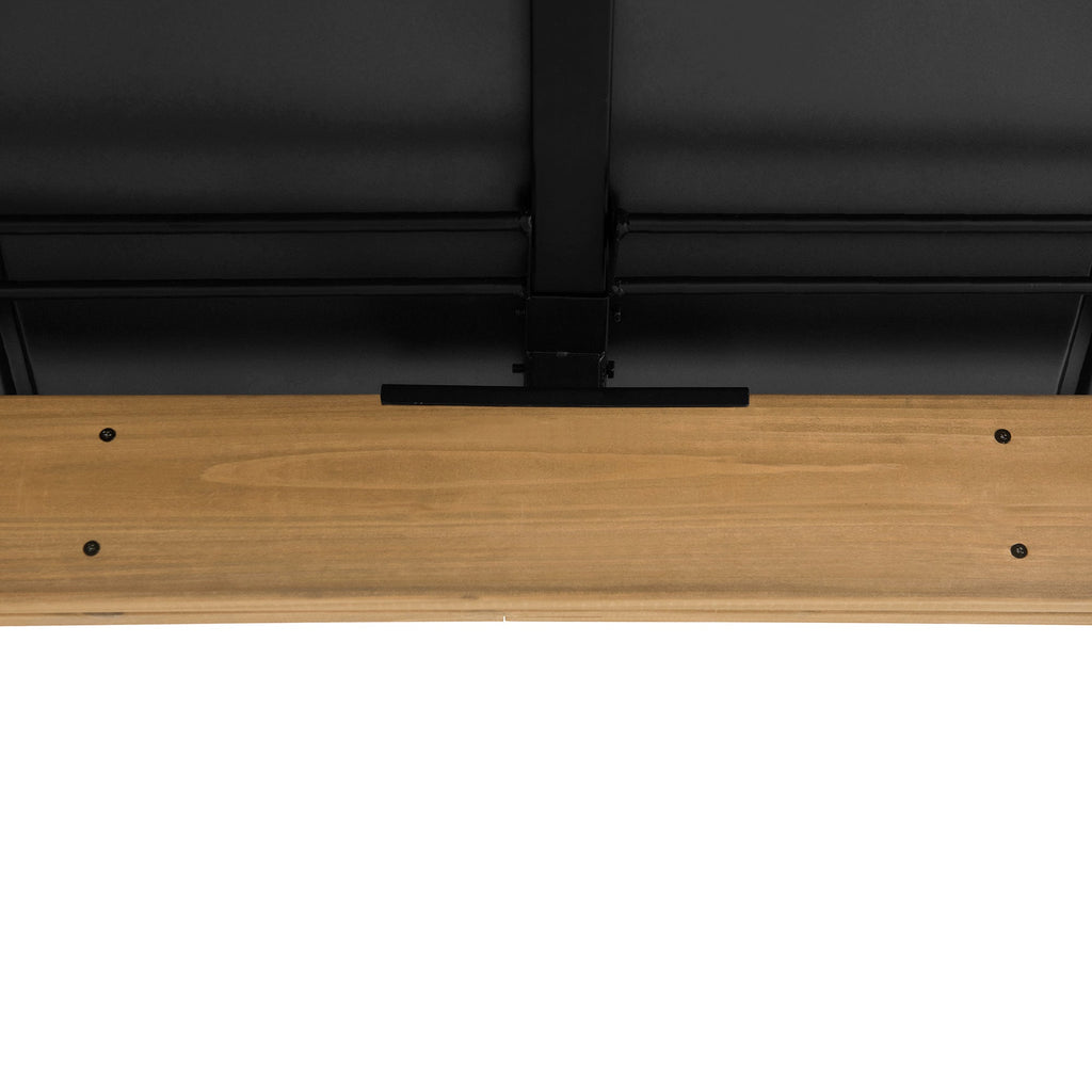 ERNIR 393cm x 452cm Cedar Wood Gazebo with Anthracite Steel Hardtop Roof