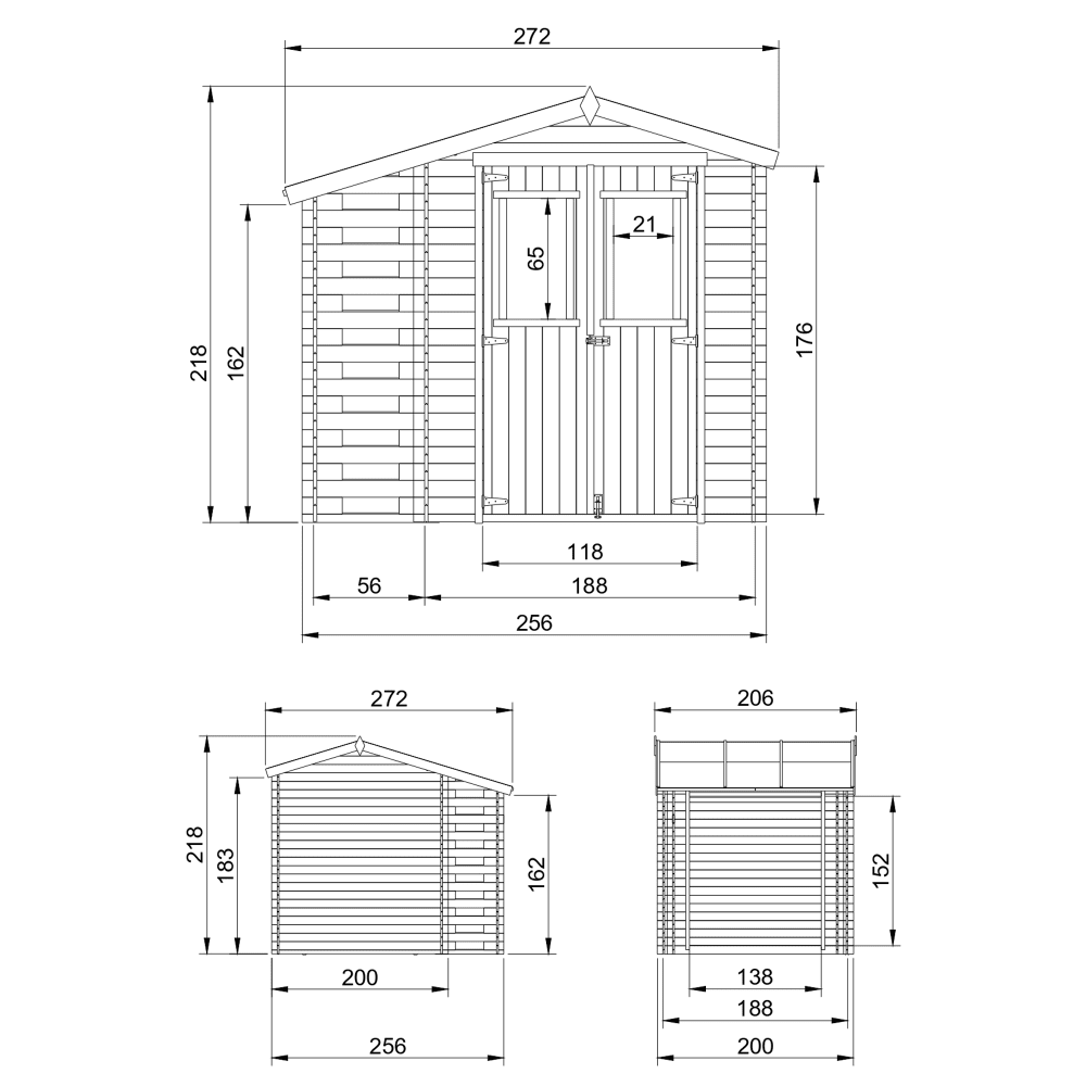 Firewood Storage Shed M386C - 256 x 200 cm