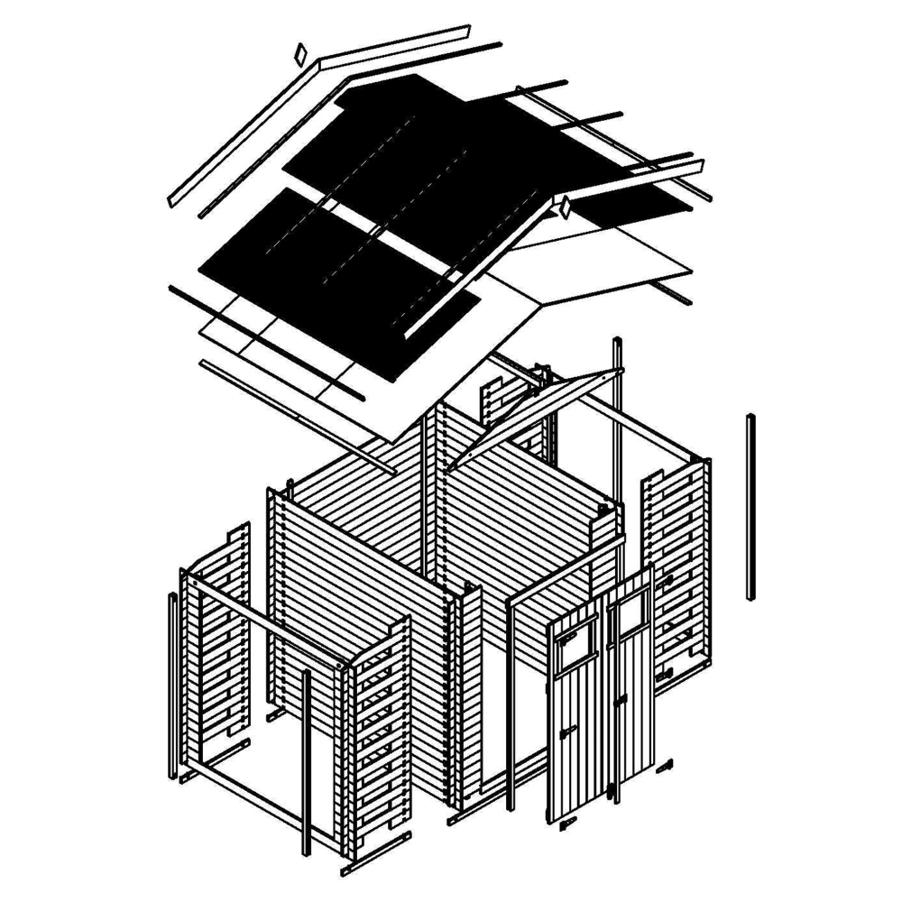 Firewood Storage Shed M391 - 312 x 200 cm