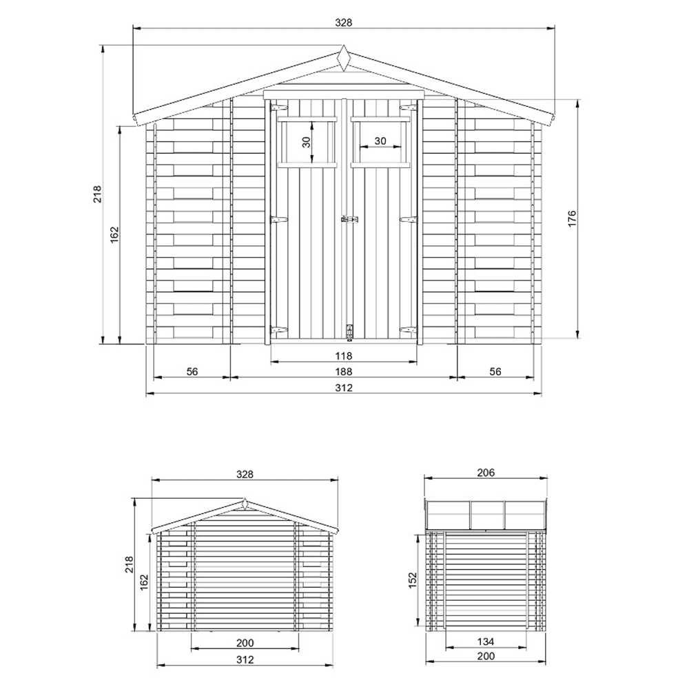 Firewood Storage Shed M391 - 312 x 200 cm