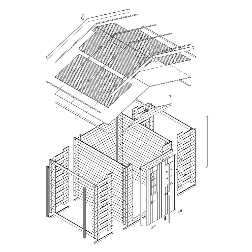 Firewood Storage Shed M391C - 312 x 200 cm
