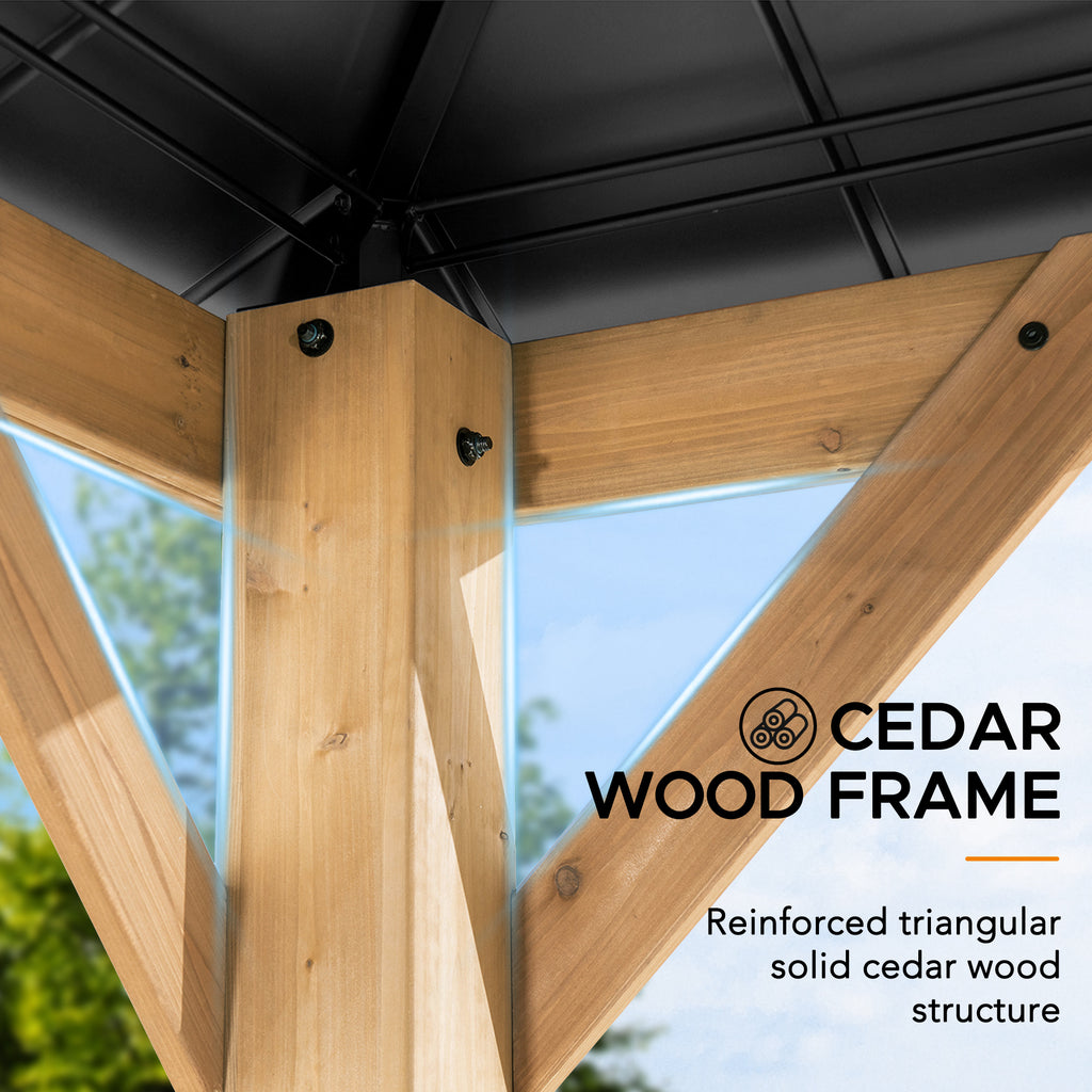 BRURI 395cm x 337cm Cedar Framed Gazebo