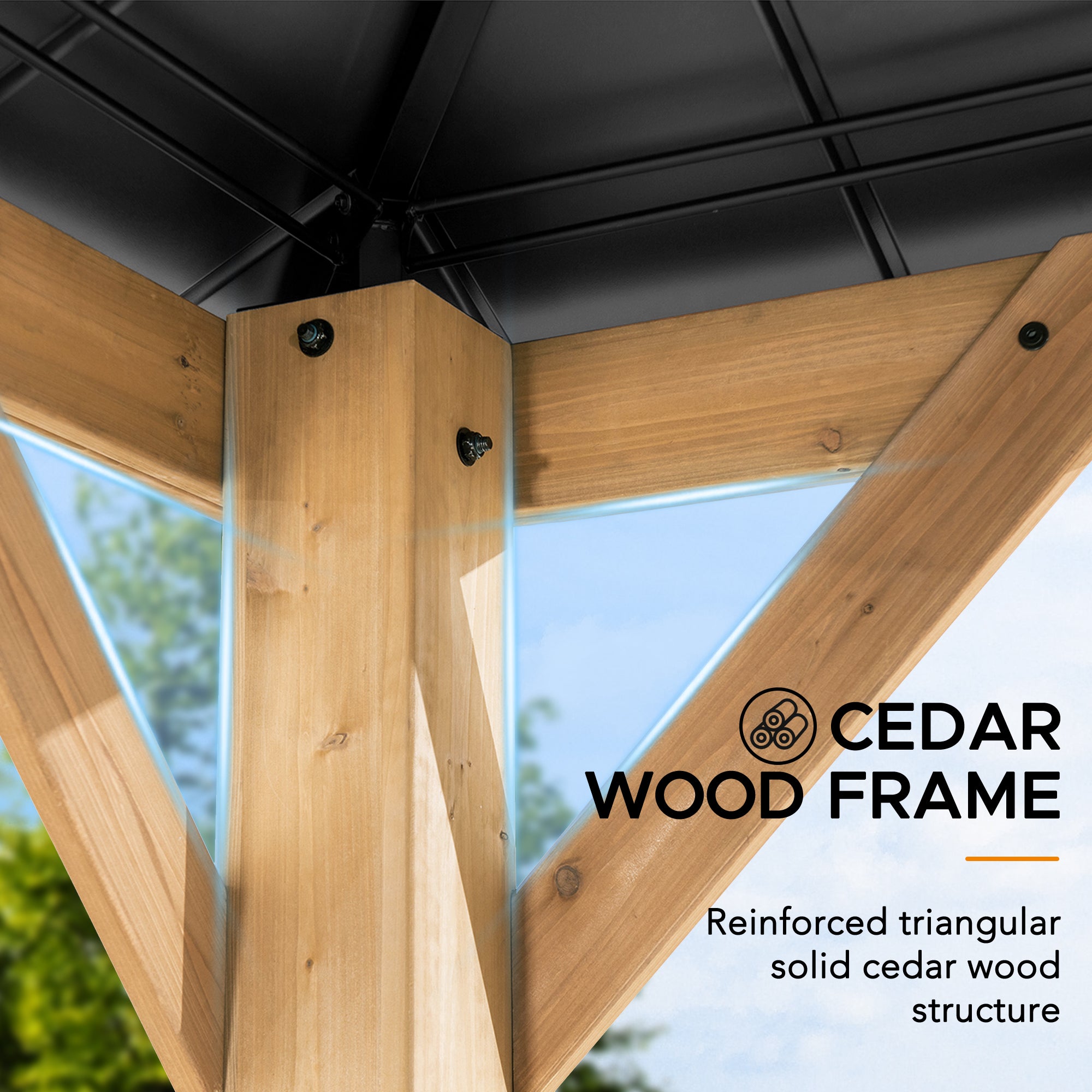 BRURI 395cm x 337cm Cedar Framed Gazebo