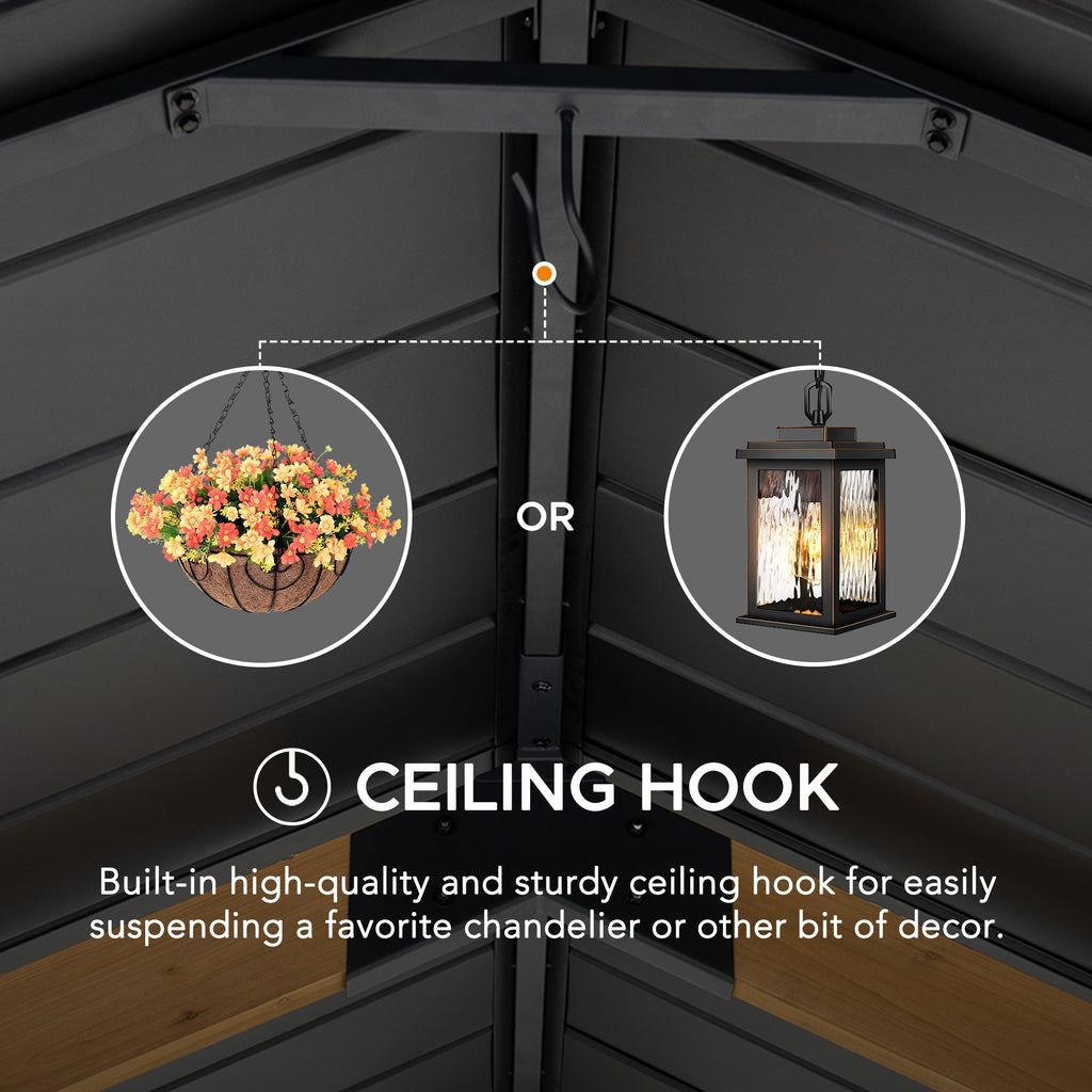 KORAB 335cm x 400cm Cedar Wood Carport with Anthracite Steel Roof - carport per auto