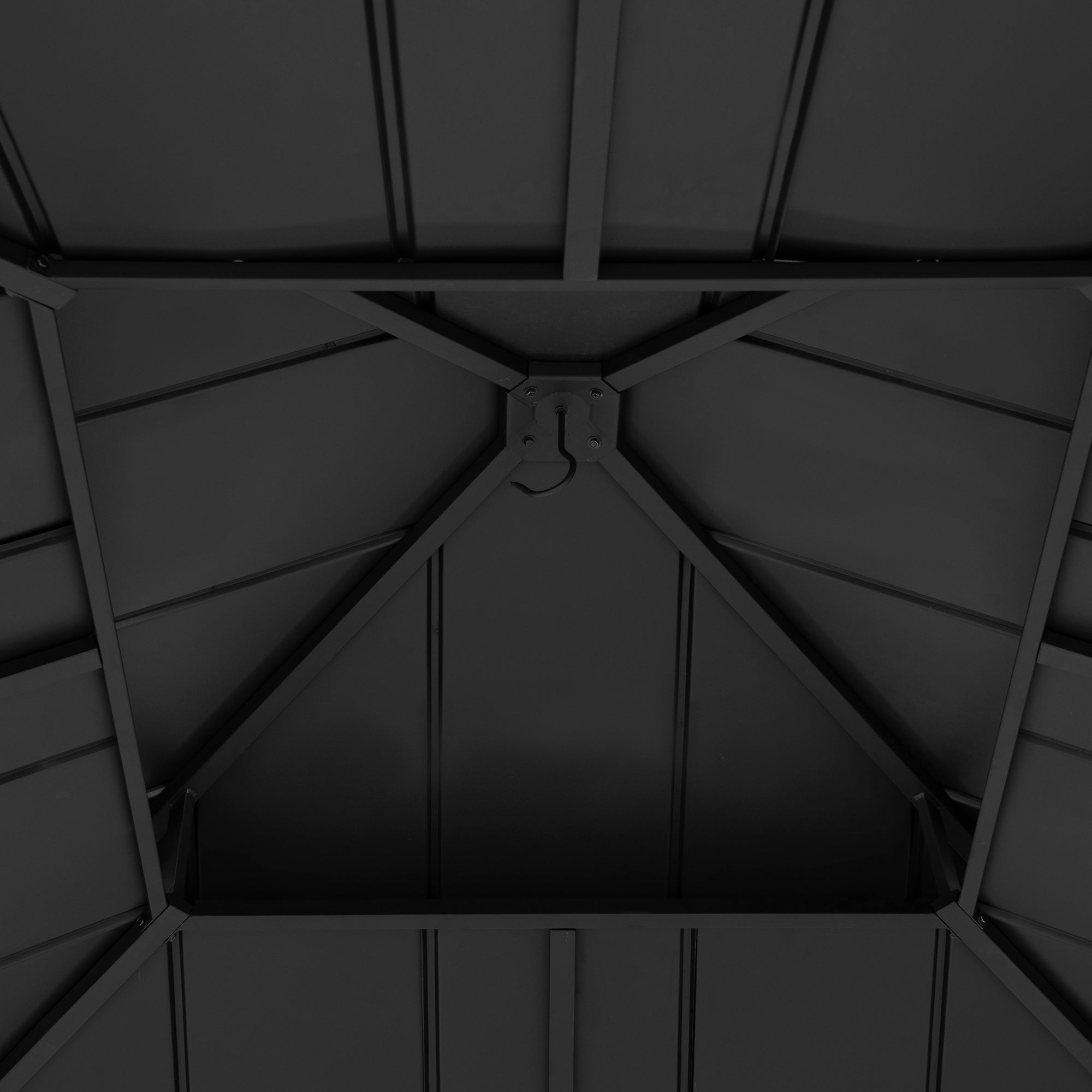 KAPS 330cm x 330cm Cedar Framed Gazebo with Anthracite Steel Hardtop - inside roof