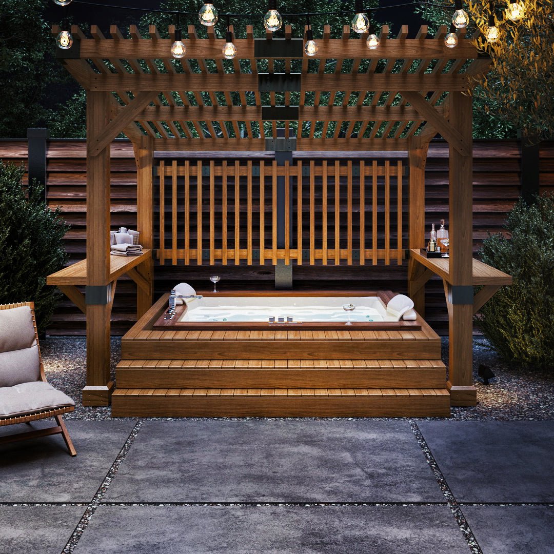 KRONE 275cm x 310cm Cedar Wood Hot Tub Pergola - pergola 2x3