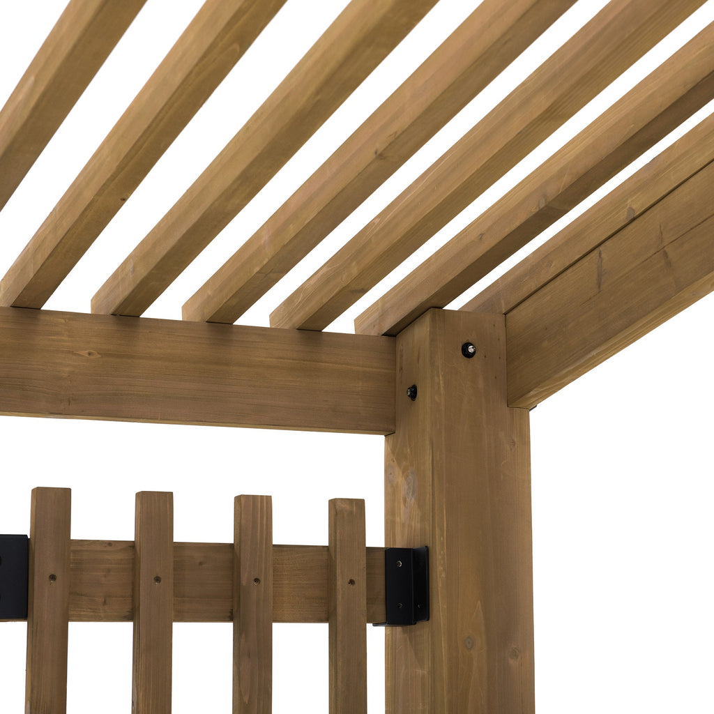 KRONE 275cm x 310cm Cedar Wood Hot Tub Пергола - pergola with lights