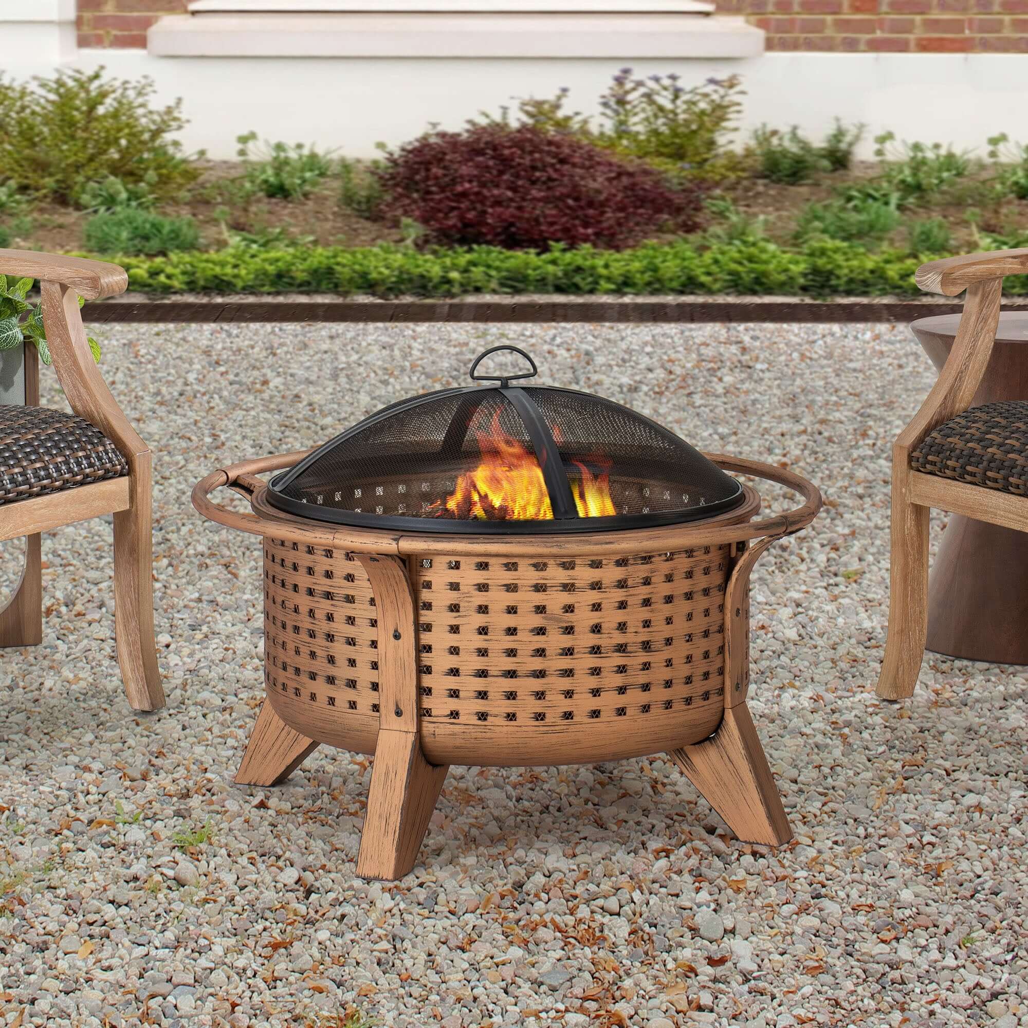 MAZAMA XL Steel Brown Fire Bowl - fire day