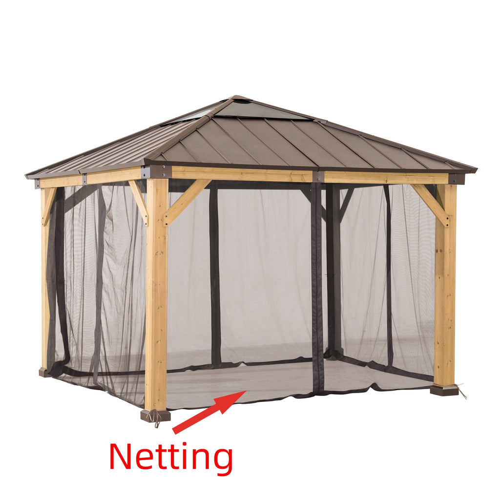 Nets for Cedar Wood Gazebo 336cm x 336cm - close