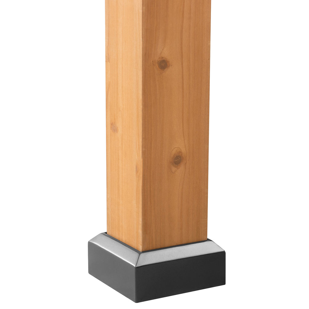 REBRA 465cm x 404cm Cedar Framed Gazebo with Anthracite Steel Gable Roof - bottom