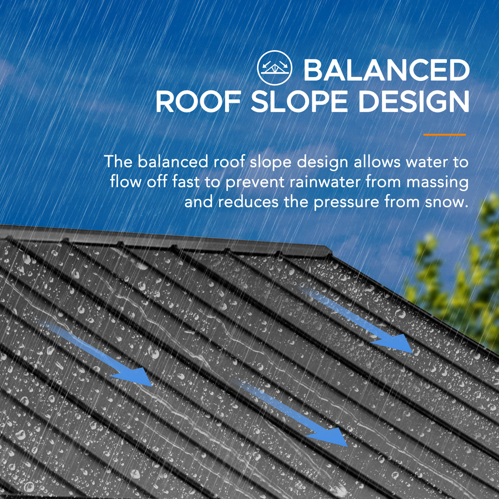 REBRA 465cm x 404cm Cedar Framed Gazebo with Anthracite Steel Gable Roof