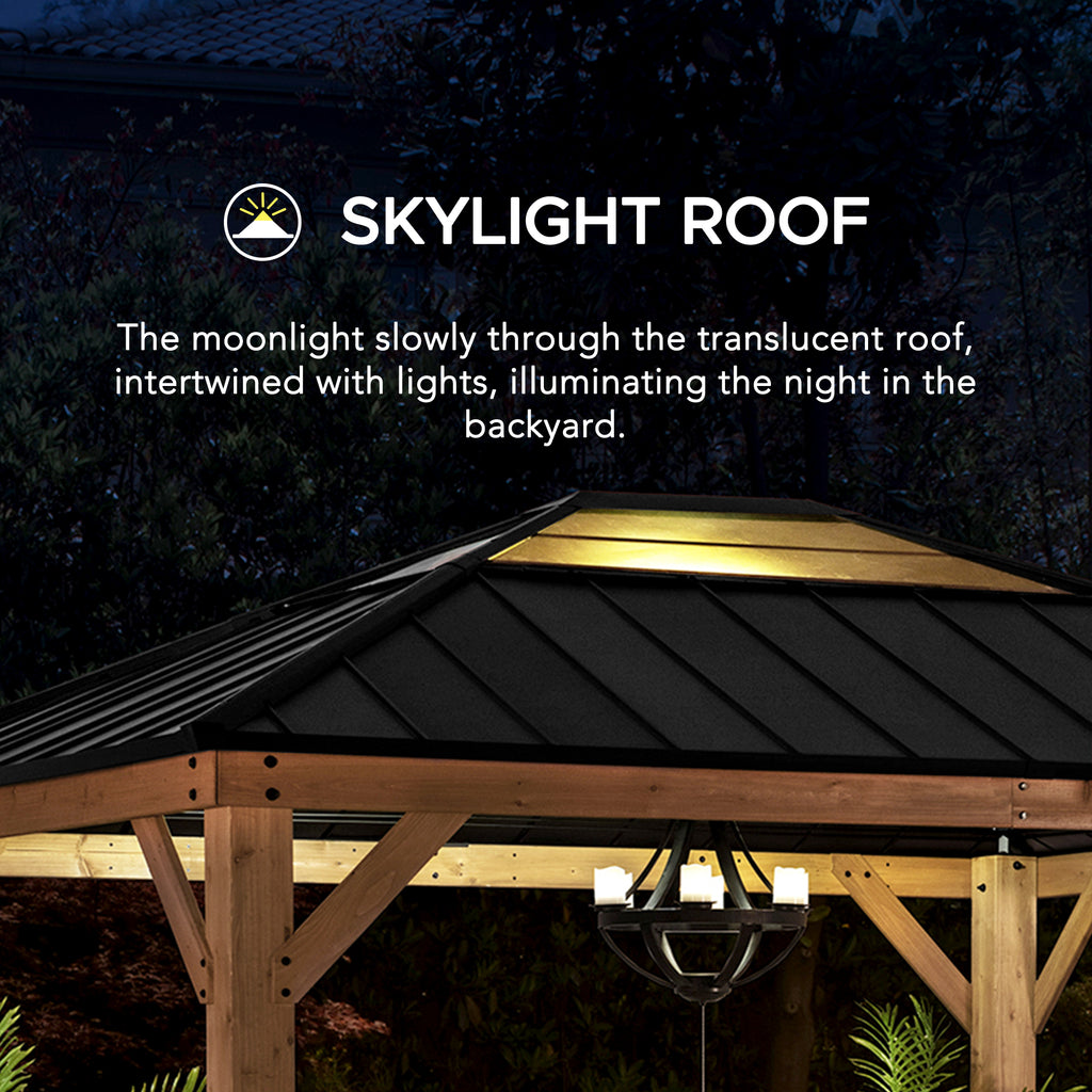 BRURI 395cm x 337cm Cedar Framed Gazebo