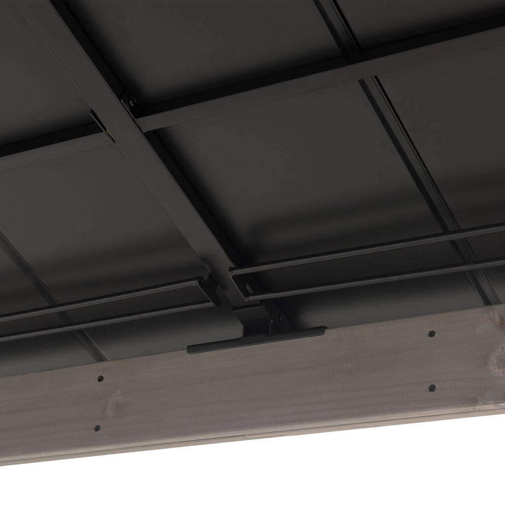 RYSY 450cm x 390cm Cedar Framed Gazebo with Anthracite Steel Hardtop