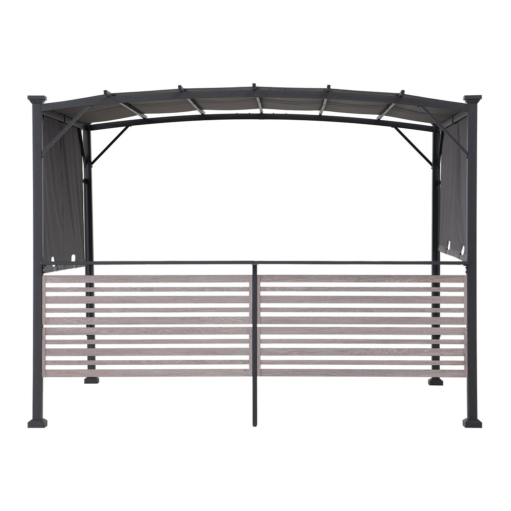 TITOV 270cm x 300cm Gray Fabric Hot Tub Pergola - pergola con tende laterali