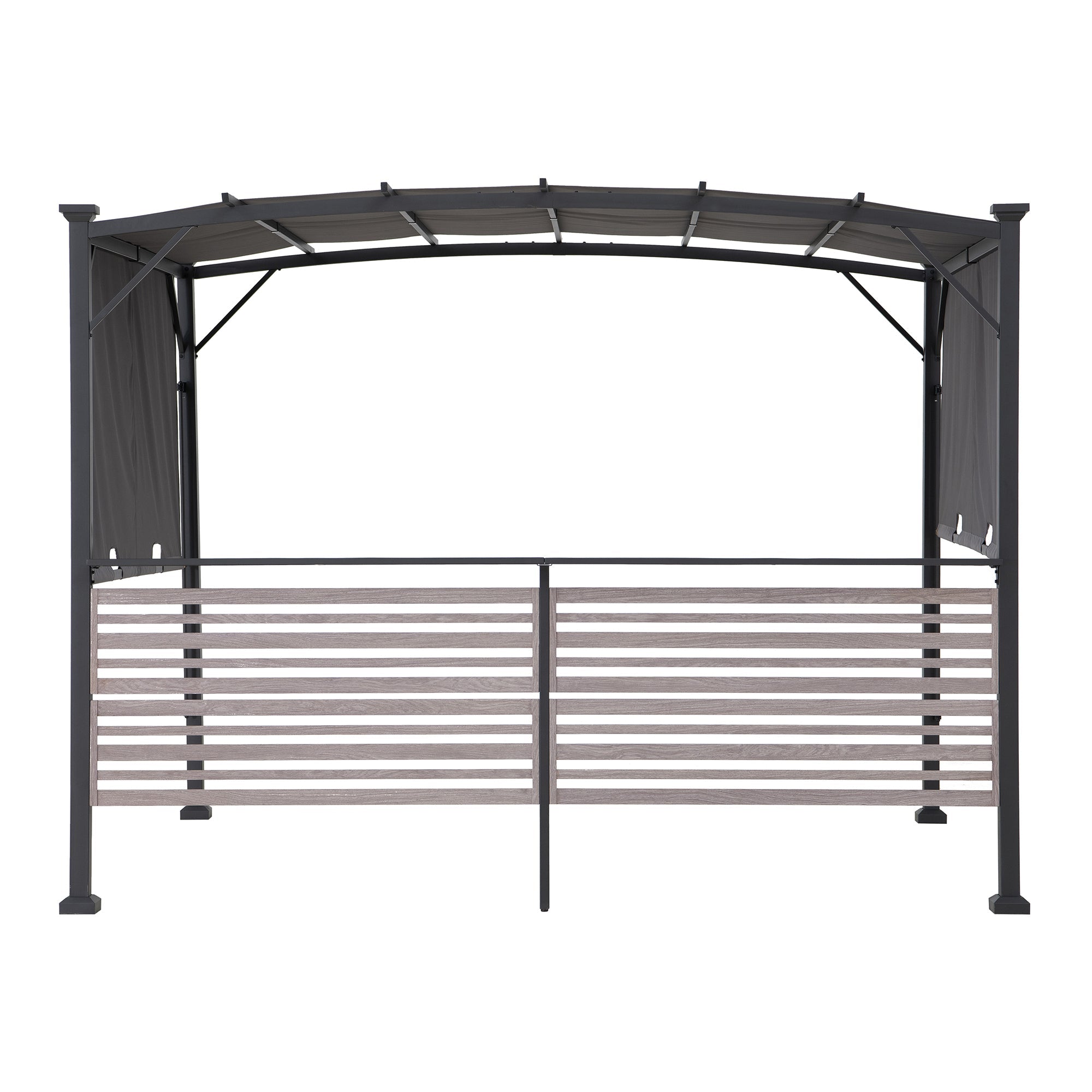 TITOV 270cm x 300cm Gray Fabric Hot Tub Pergola - pergola con tende laterali