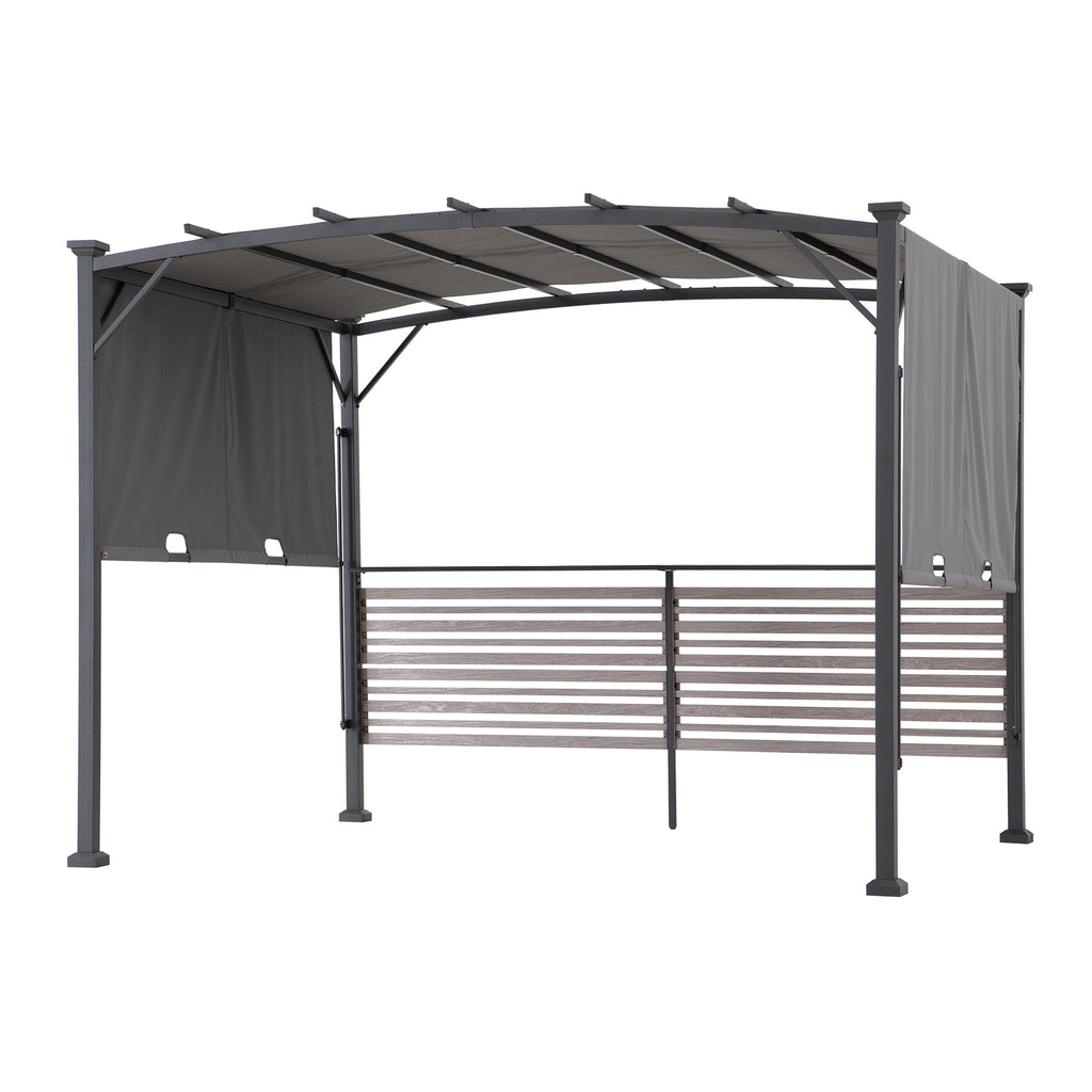 TITOV 270cm x 300cm Gray Fabric Hot Tub Pergola - pergola with screen