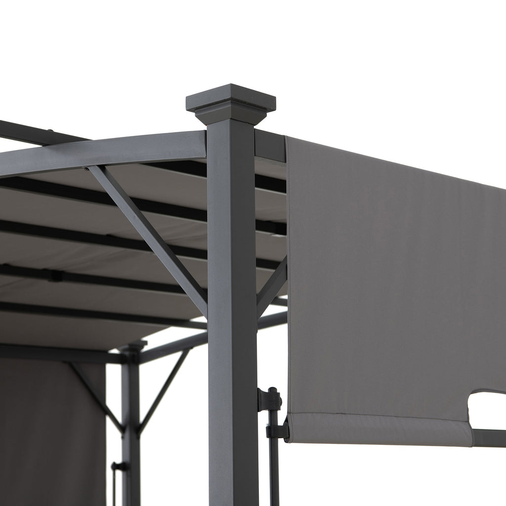 TITOV 270cm x 300cm Gray Fabric Hot Tub Pergola - pergola alluminio
