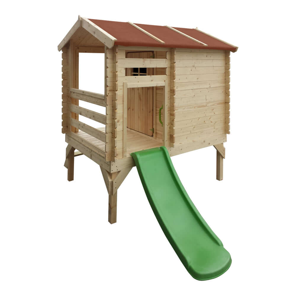 Wooden Children’s Playhouse with Slide M501C - 130 x 164 cm