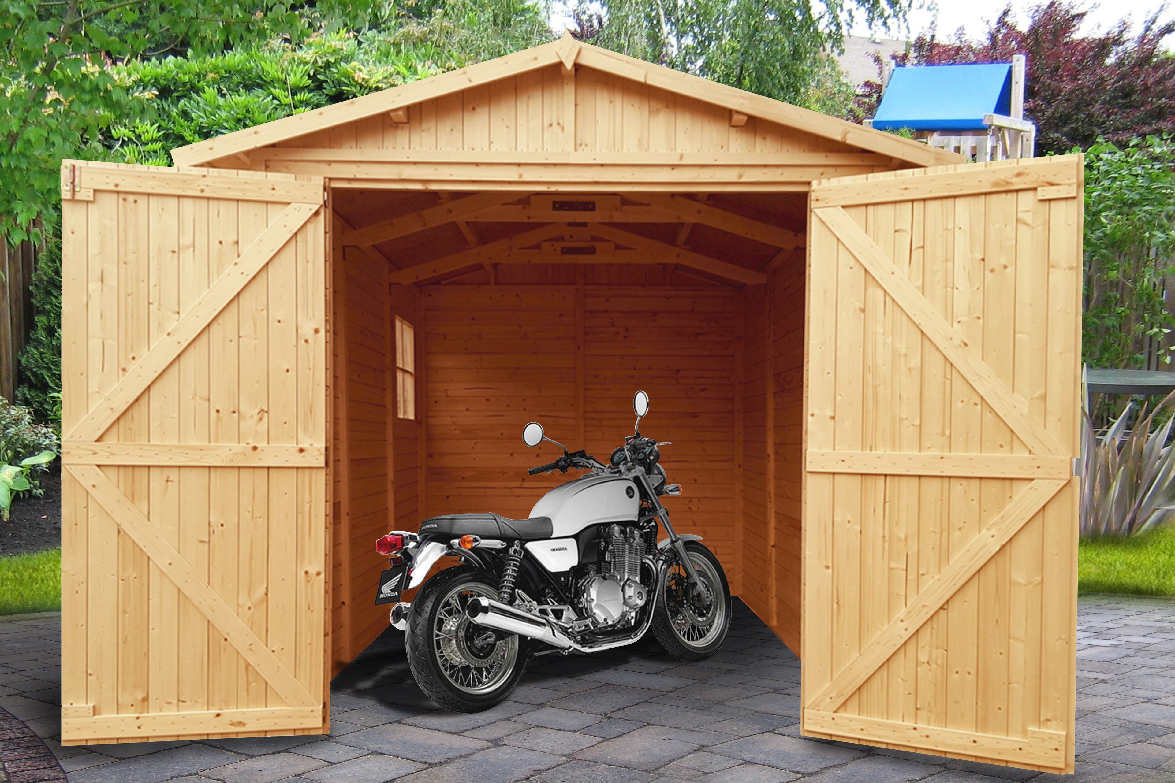 Wooden Garden Garage M105 - 297 x 205 cm - car garage
