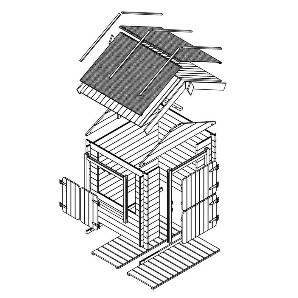 Wooden Playhouse for Kids M516 - 130 x 106 cm